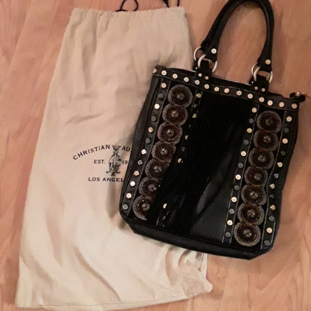 Christian Audigier Bohemian Leather Bag